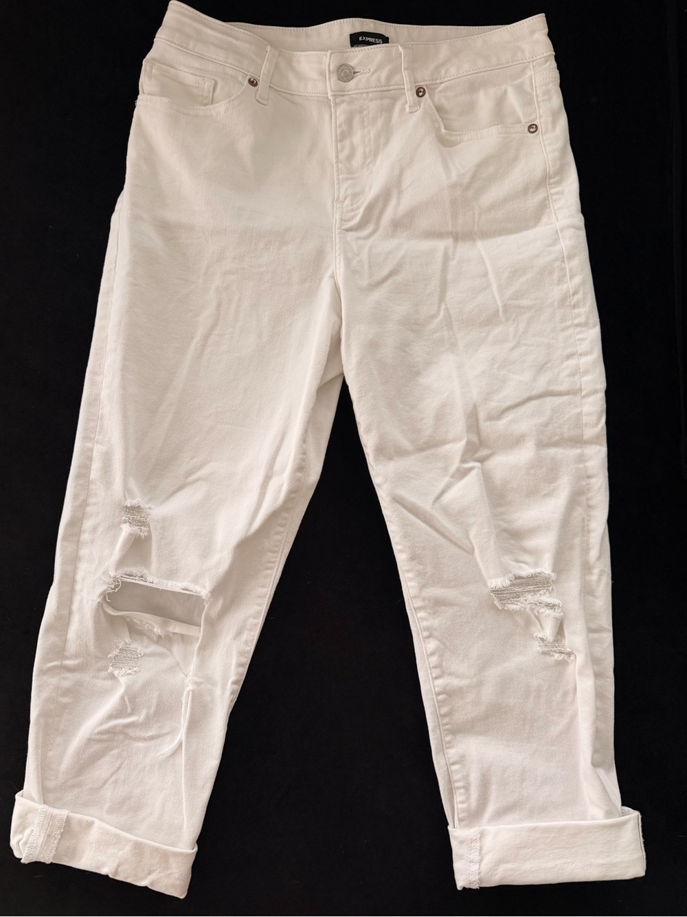 White Distressed Women's Boyfriend Jeans